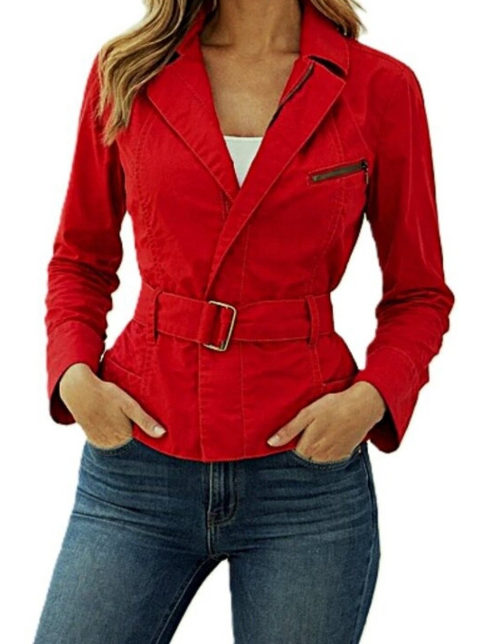 🍂 Fall in Love with Style: The Coffee Red Utility Jacket Size Medium
